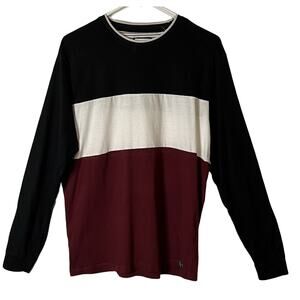 Ricky Singh Men's Long Sleeve Crewneck Pullover Shirt Size M Blue Red White